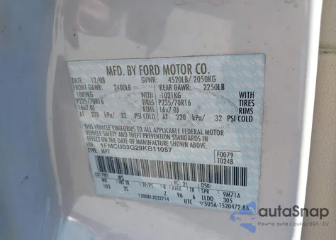 2009 Ford Escape Xlt from USA, damaged, VIN 1FMCU03G29KB11057